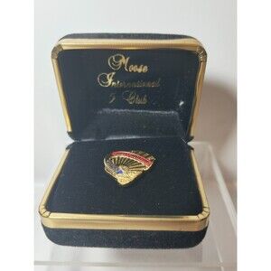 Vintage Bright Horizons Moose American Child Care Pin Badge and Collectors Case